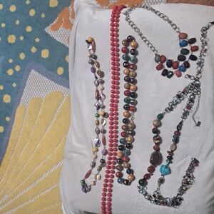 Colorful Beaded Necklace Set X 5